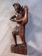 Indische, balinese houtsnijwerken visser hanenvechter, Antiek en Kunst, Ophalen of Verzenden