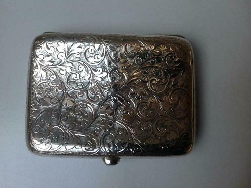 Antieke zilveren sigarettendoos(1898)met inscriptie golfclub, Antiek en Kunst, Antiek | Goud en Zilver, Zilver, Ophalen of Verzenden