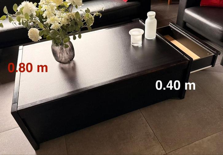 Zwarte Salontafel - Stijlvol & Praktisch!, Huis en Inrichting, Tafels | Salontafels, Gebruikt, Minder dan 50 cm, 50 tot 100 cm