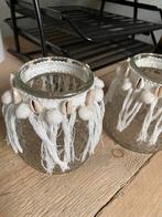 Vaasje/potje, glas/schelpjes, 3 stuks voor €5,00, Ophalen