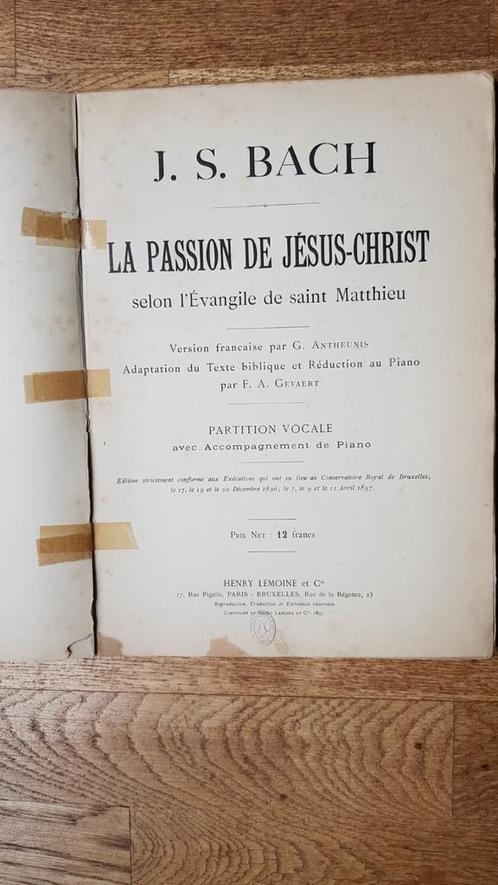JS BACH MATTHIEU  PASSIE in het Frans, Muziek en Instrumenten, Bladmuziek, Gebruikt, Les of Cursus, Klassiek, Koor, Zang, Ophalen of Verzenden
