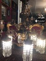 Groot en zwaar - Franse antiek kristallen kroonluchter, Antiek en Kunst, Ophalen of Verzenden
