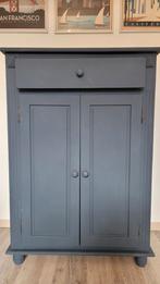 Kast blauw, Huis en Inrichting, Kasten | Kledingkasten, Ophalen, Gebruikt, 25 tot 50 cm, 50 tot 100 cm