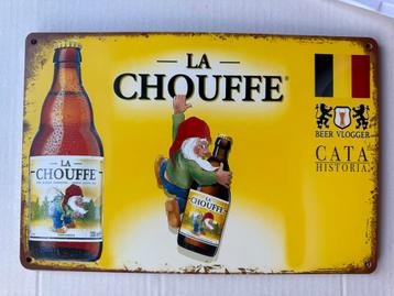 La Chouffe Bier Reclame Wandbord Metaal 30 bij 20 beschikbaar voor biedingen