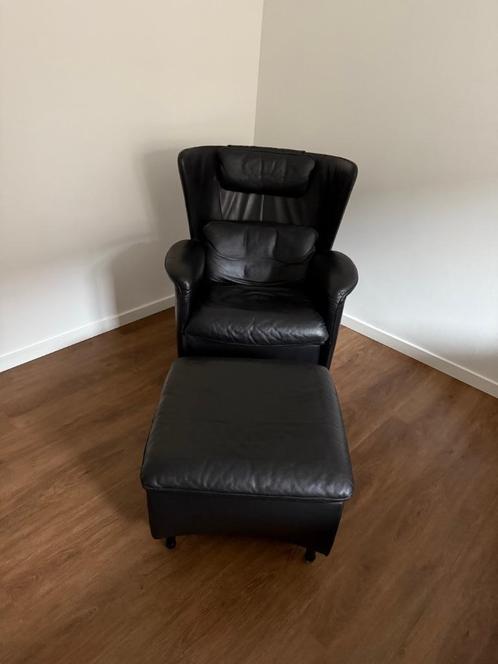 De Sede Fauteuil DS-23 met hocker, Huis en Inrichting, Fauteuils, Zo goed als nieuw, Leer, 75 tot 100 cm, Minder dan 75 cm, Ophalen