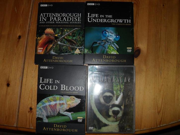 2 X 2 DVD SETS SIR DAVID ATTENBOROUGH., Cd's en Dvd's, Dvd's | Documentaire en Educatief, Zo goed als nieuw, Natuur, Boxset, Alle leeftijden