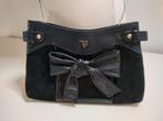 K435 TOV zwart lederen schoudertas - avondtas  zeer fraai, Sieraden, Tassen en Uiterlijk, Tassen | Damestassen, -, Schoudertasje