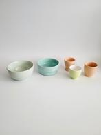 Izgs setje pastel servies schaaltjes + eierdoppen, Ophalen of Verzenden