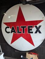 Enamel sign emailschild CALTEX XL DOUBLE, Verzamelen, Ophalen of Verzenden, Zo goed als nieuw