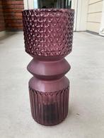 Tafellampje glas, aubergine paars., Ophalen of Verzenden, Zo goed als nieuw, Glas, Minder dan 50 cm