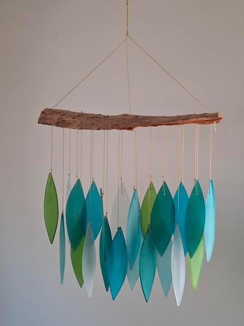 Raamhanger glazen bladeren frosted glas wandhanger, Antiek en Kunst, Curiosa en Brocante, Verzenden