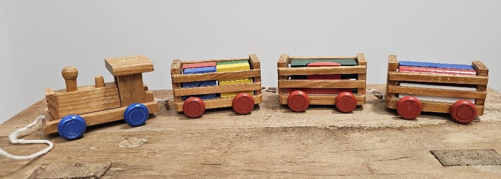 LEUKE VINTAGE HOUTEN TREIN, Antiek en Kunst, Ophalen of Verzenden