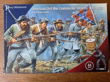 15 figuren Confederate infantry ACW-Perry models 1/56 - 28mm beschikbaar voor biedingen