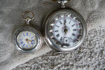 2 ANTIEKE ZAKHORLOGES SUPER MOOI MET EMAILLE beschikbaar voor biedingen