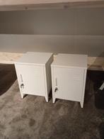 Twee metalen nachtkastjes, Ophalen, Minder dan 45 cm, Metaal of Aluminium, 55 tot 70 cm