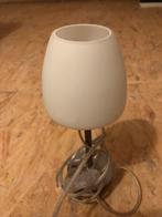 Rvs lampje met melkglas kapje, Gebruikt, Ophalen of Verzenden