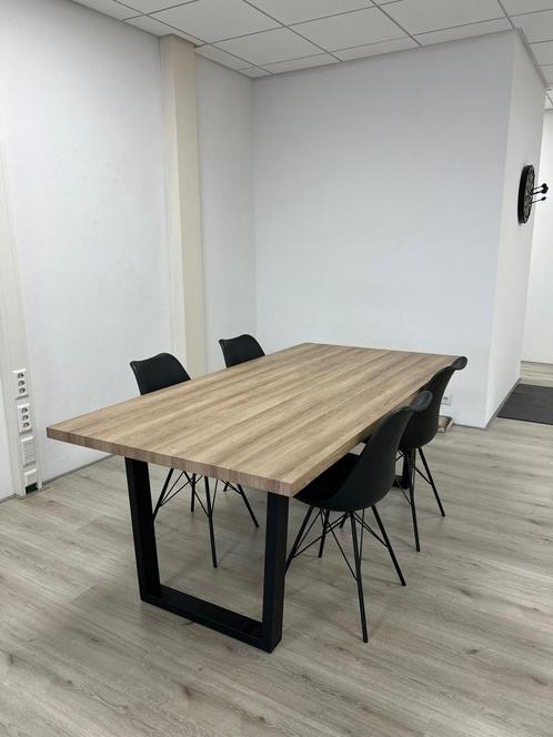 Moderne eettafel met stoelen, Huis en Inrichting, Tafels | Eettafels, Zo goed als nieuw, 50 tot 100 cm, 200 cm of meer, Vier personen