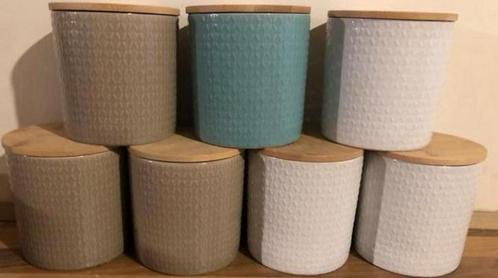 Luxe Decoratieve voorraad pot met Bamboe deksel NIEUW, Huis en Inrichting, Keuken | Keukenbenodigdheden, Nieuw, Ophalen of Verzenden