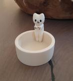 NIEUW! Kitten kaarshouder, waxinehouder, kaars, Overige materialen, Nieuw, Ophalen of Verzenden, Crème