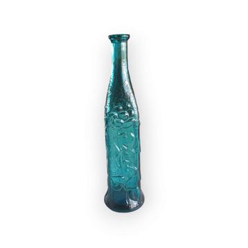 Vintage blauwe sier fles relief zonnebloem Empoli 2606 beschikbaar voor biedingen