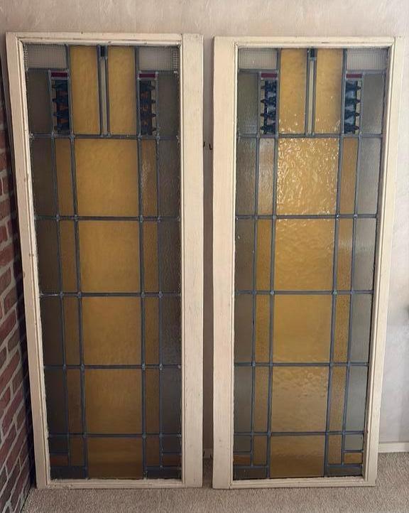 Glas in lood deurtjes - 54,5 x 140 cm, Doe-het-zelf en Verbouw, Deuren en Horren, Gebruikt, Binnendeur, Minder dan 200 cm, Minder dan 80 cm