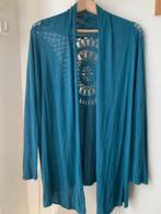 Damesvest turquoise blauw kanten vest maat 46 Made in Italy, Kleding | Dames, Truien en Vesten, Ophalen of Verzenden, Zo goed als nieuw