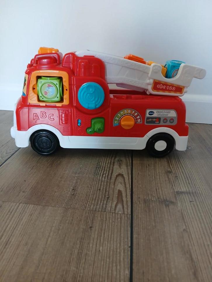 VTech Stapel & Leer Brandweerauto, Kinderen en Baby's, Speelgoed | Babyspeelgoed, Zo goed als nieuw, Overige typen, Met geluid
