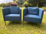 2 IKEA Ekerö Fauteuils - Blauw, Huis en Inrichting, Fauteuils, Ophalen, Zo goed als nieuw, Stof, 75 tot 100 cm