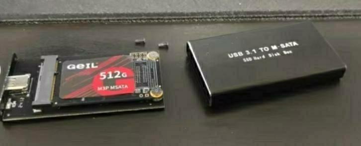 M.2 mSata naar USB-C 3.1 behuizing in aluminium constructie, Computers en Software, Harde schijven, Desktop, USB, Ophalen of Verzenden