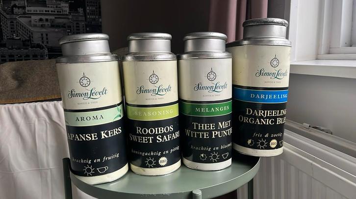 Theebus Simon Levelt Vintage, 4 stuks, Huis en Inrichting, Woonaccessoires | Overige, Gebruikt, Ophalen of Verzenden