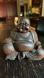 Lachende Boeddha van hout ca 15cm, Ophalen, Zo goed als nieuw