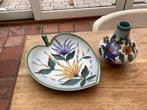 Vaasje Iris Flora Gouda en schaaltje Daisy Flora Gouda, Antiek en Kunst, Ophalen of Verzenden