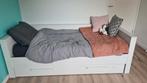 WOOOD Dennis Bedbank Incl Lade - Grenen - Wit Eenpersoonsbed, Huis en Inrichting, Ophalen, Gebruikt, 90 cm, Eenpersoons