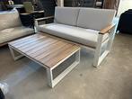 Leuke stevige tuin / lounge bank + tafel acasiahout, Ophalen, Gebruikt, Overige materialen