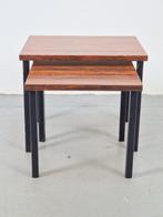 Vintage 2 bijzettafel nesting Pastoe mimiset ´60 mid century, Minder dan 45 cm, Minder dan 55 cm, Gebruikt, Vintage