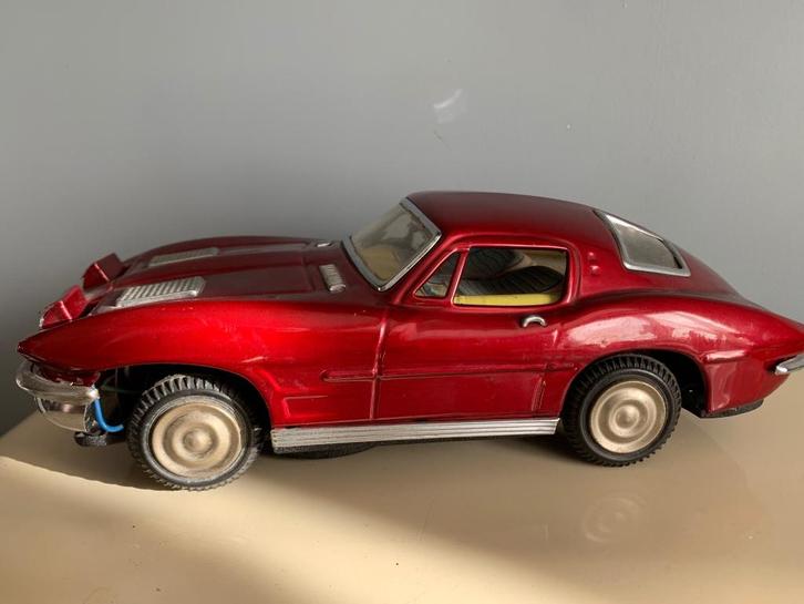 CHINA TIN CORVETTE BATTERY OPERATED ME-084, Hobby en Vrije tijd, Modelauto's | 1:18, Gebruikt, Auto, Ophalen of Verzenden
