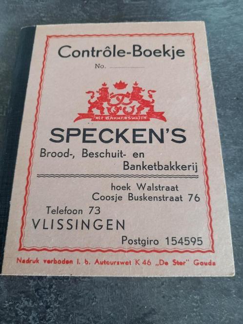 Bakkerij Speckens Vlissingen Boekje, Verzamelen, Merken en Reclamevoorwerpen, Zo goed als nieuw, Overige typen, Ophalen of Verzenden