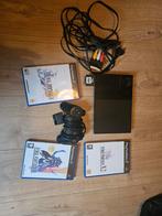 PS2 Slim Zwart + Controller, Geheugenkaart & FF Games, Spelcomputers en Games, Spelcomputers | Sony PlayStation 2, Gebruikt, Zwart