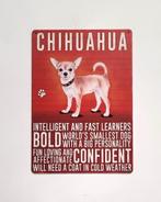 Chihuahua hond eigenschappen reclamebord van metaal wandbord, Info@deconoord.nl, Verzenden, Deco Noord, Nieuw