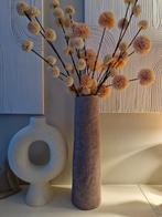 Sober stoer chique stijl vaas met pompom takken, Overige kleuren, Ophalen of Verzenden, Minder dan 50 cm, Glas