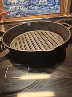 Cook King Gietijzeren Grillpan, braadpan met deksel en wok., Ophalen of Verzenden, Gebruikt, Gietijzer, Koekenpan of Braadpan
