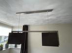 Hanglamp eettafel - rvs + 2 zwarte vierkante kappen -dimbaar, Huis en Inrichting, Lampen | Hanglampen, Ophalen, Gebruikt, Metaal