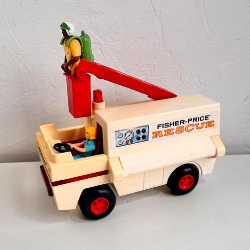 Fischer Price | Fire Rescue brandweerauto uit 1974, Kinderen en Baby's, Speelgoed | Fisher-Price, Zo goed als nieuw, Auto of Voertuig