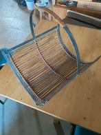 Vintage Tijdschriftenmand van Riet en Metaal, Ophalen, Gebruikt, Mand, Riet