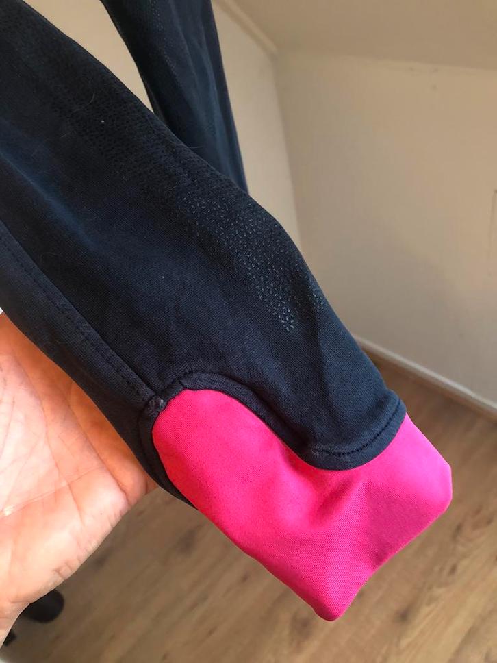 Blauwe Roze Rijbroek 140 Full Grip HKM Paardrijbroek, Dieren en Toebehoren, Paardrijkleding, Zo goed als nieuw, Kinderen, Onderkleding