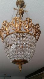 Vintage Kroonluchter met Kristallen, Ophalen of Verzenden, Gebruikt, Glas, Vintage