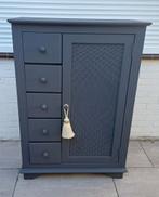 Prachtige antraciet grenen ladenkast/meidenkast/spekkast, Huis en Inrichting, Kasten | Ladekasten, 5 laden of meer, Ophalen of Verzenden