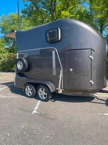 Zeer mooie Brenderup 2 paards ruime polyester toptrailer beschikbaar voor biedingen