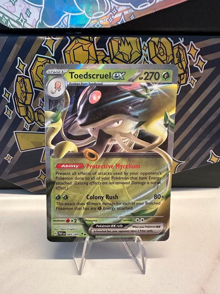 Toedscruel EX 005/091 Paldean Fates - EX-MINT, Hobby en Vrije tijd, Verzamelkaartspellen | Pokémon, Zo goed als nieuw, Losse kaart