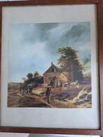 Boerenleven schilderijtje 18.5 x 23 cm, Antiek en Kunst, Kunst | Schilderijen | Klassiek, Ophalen of Verzenden